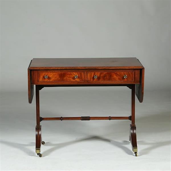 Grote foto mahonie met bloemmahonie sidetable of smalle schrijftafel met 2 laden en op en neerklapbare oren n antiek en kunst stoelen en banken