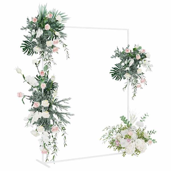 Grote foto vidaxl trouwrand wit 150 x 49 5 x 200 cm staal tuin en terras overige tuin en terras