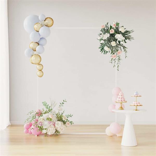 Grote foto vidaxl trouwrand wit 150 x 49 5 x 200 cm staal tuin en terras overige tuin en terras