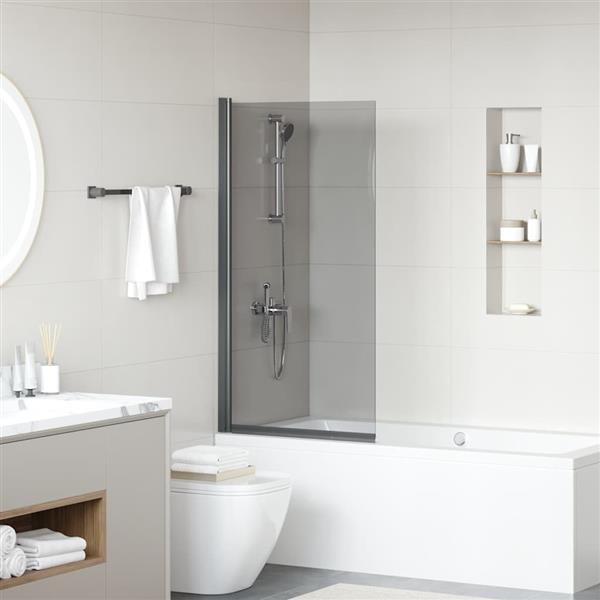 Grote foto vidaxl bad douchescreen zwart 68 x 130 cm gehard glas doe het zelf en verbouw sanitair