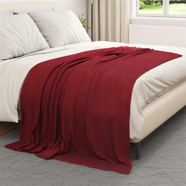 Grote foto vidaxl kleden 24 stuks bordeaux rood 200 x 150 cm fleece huis en inrichting bedden