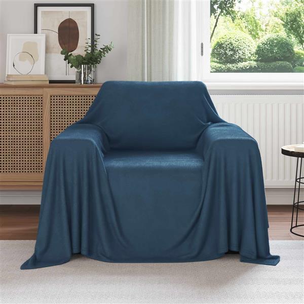 Grote foto vidaxl kleden 6 stuks marineblauw 210 x 140 cm fleece huis en inrichting bedden