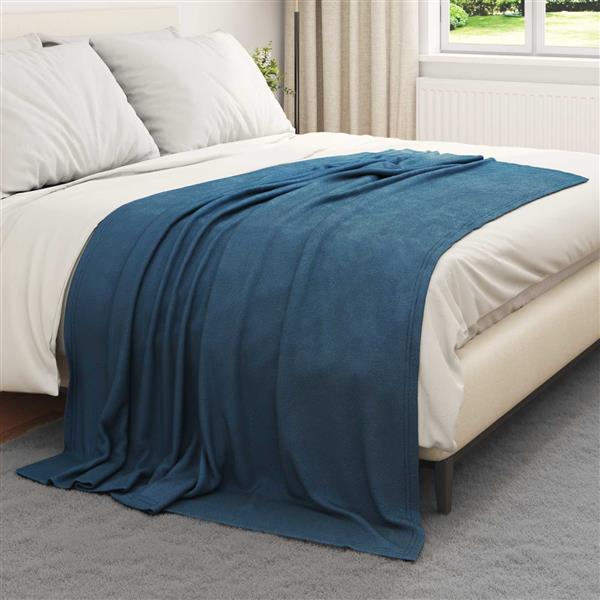 Grote foto vidaxl kleden 6 stuks marineblauw 200 x 150 cm fleece huis en inrichting bedden