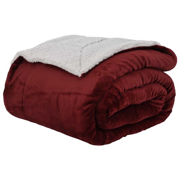 Grote foto vidaxl gooi deken bordeaux rood 240 x 270 cm fleece huis en inrichting bedden