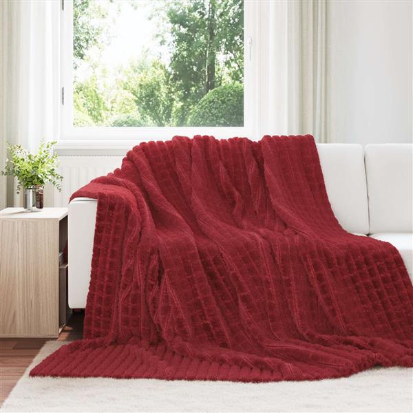 Grote foto vidaxl kleden 6 stuks bordeaux rood 240 x 220 cm fleece huis en inrichting bedden