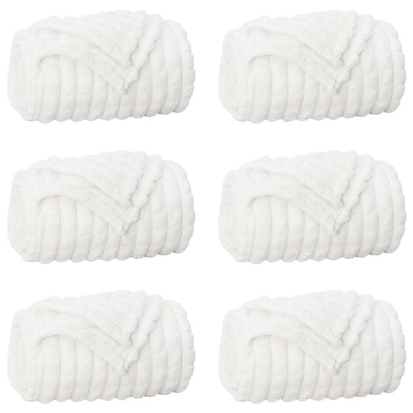 Grote foto vidaxl kleden 6 stuks wit 150 x 130 cm fleece huis en inrichting bedden