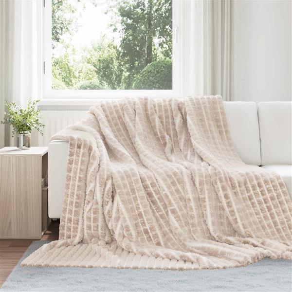 Grote foto vidaxl kleden 6 stuks beige 240 x 220 cm fleece huis en inrichting bedden