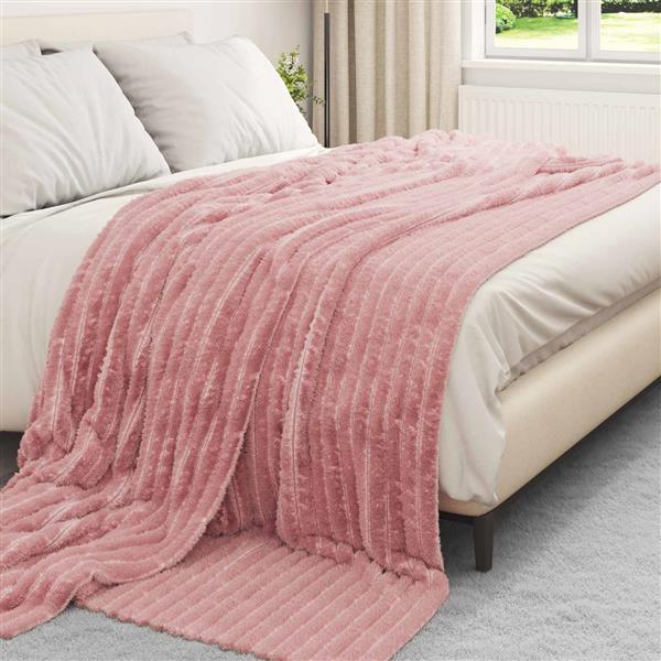 Grote foto vidaxl kleden 6 stuks roze 270 x 240 cm fleece huis en inrichting bedden