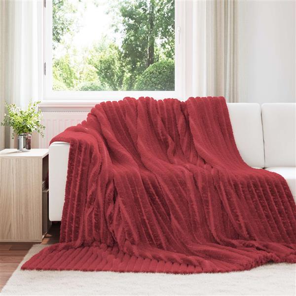 Grote foto vidaxl kleden 6 stuks bordeaux rood 270 x 240 cm fleece huis en inrichting bedden