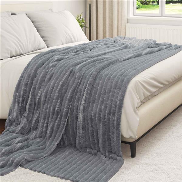 Grote foto vidaxl kleden 6 stuks donkergrijs 240 x 220 cm fleece huis en inrichting bedden