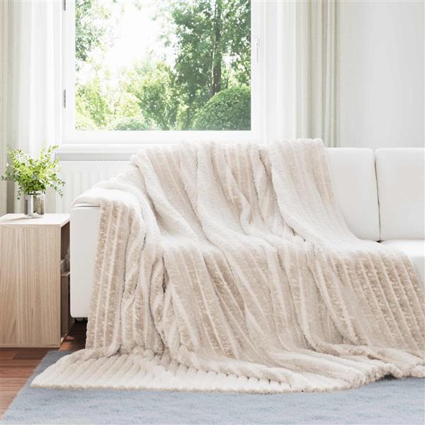 Grote foto vidaxl kleden 6 stuks beige 270 x 240 cm fleece huis en inrichting bedden