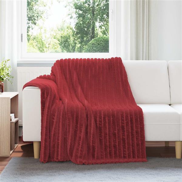 Grote foto vidaxl gooi deken bordeaux rood 200 x 150 cm fleece huis en inrichting bedden