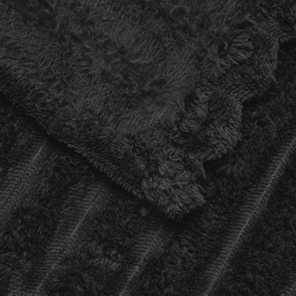 Grote foto vidaxl gooi deken zwart 240 x 220 cm fleece huis en inrichting bedden