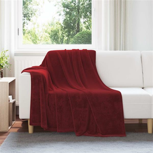 Grote foto vidaxl kleden 6 stuks bordeaux rood 150 x 200 cm fleece huis en inrichting bedden