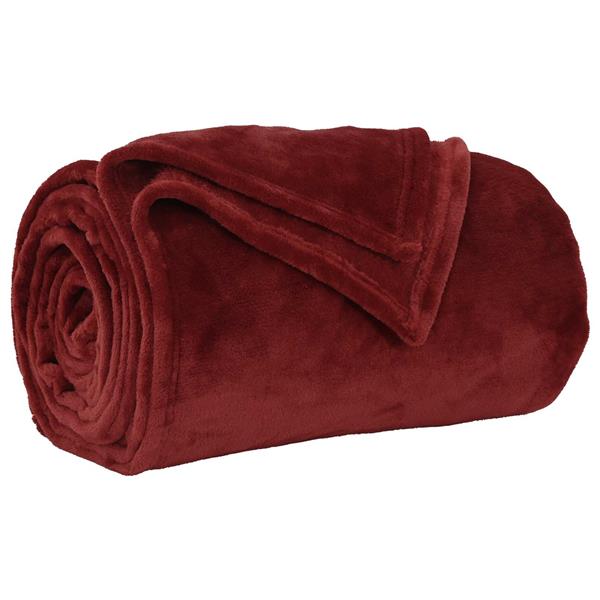 Grote foto vidaxl gooi deken bordeaux rood 150 x 200 cm fleece huis en inrichting bedden