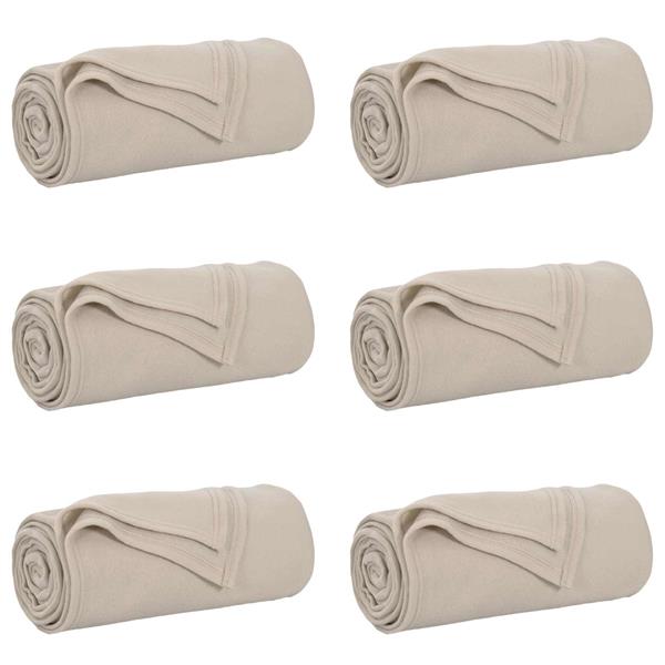 Grote foto vidaxl kleden 6 stuks beige 240 x 220 cm fleece huis en inrichting bedden
