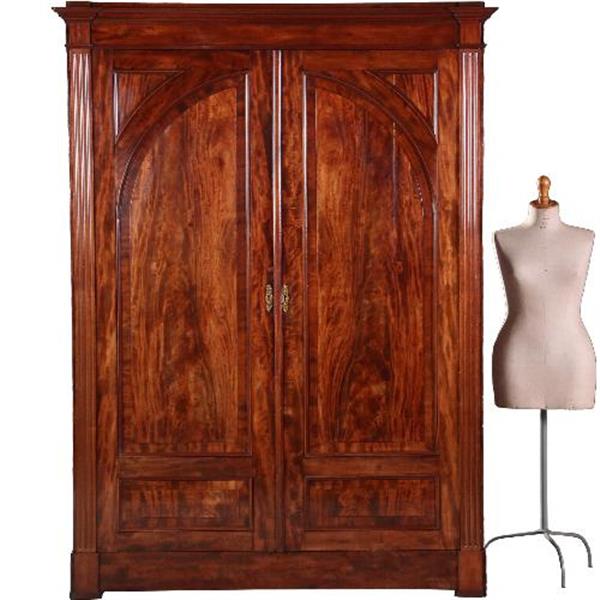 Grote foto antieke kasten bloemmahonie 2 deurskast neoclassicistisch ca 1800 no.840167 antiek en kunst stoelen en banken