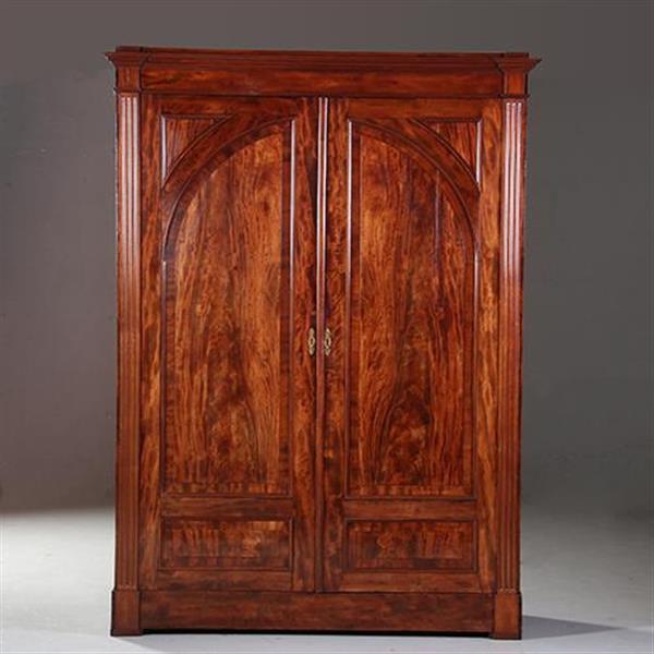 Grote foto antieke kasten bloemmahonie 2 deurskast neoclassicistisch ca 1800 no.840167 antiek en kunst stoelen en banken