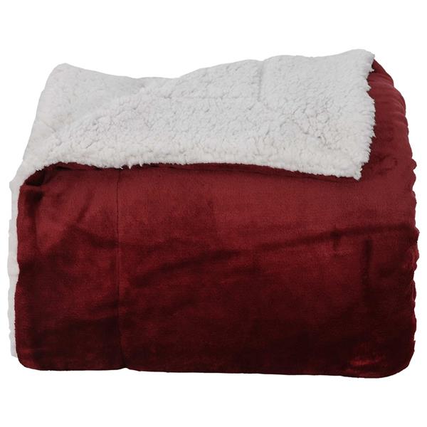 Grote foto vidaxl gooi deken bordeaux rood 130 x 150 cm fleece huis en inrichting bedden