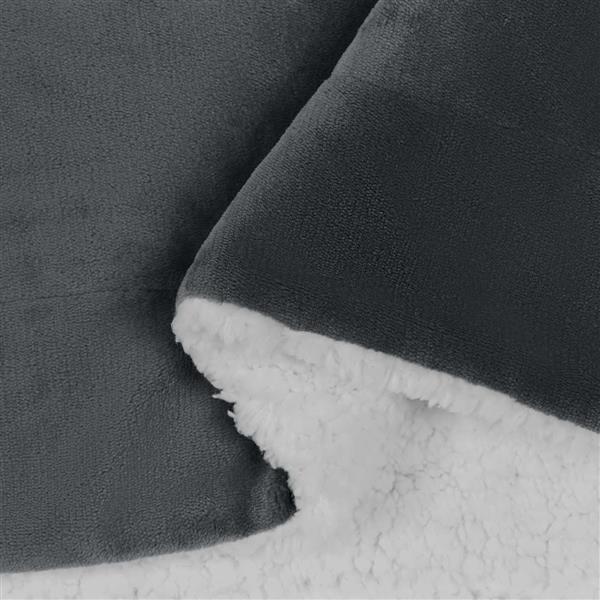 Grote foto vidaxl gooi deken donkergrijs 220 x 240 cm fleece huis en inrichting bedden