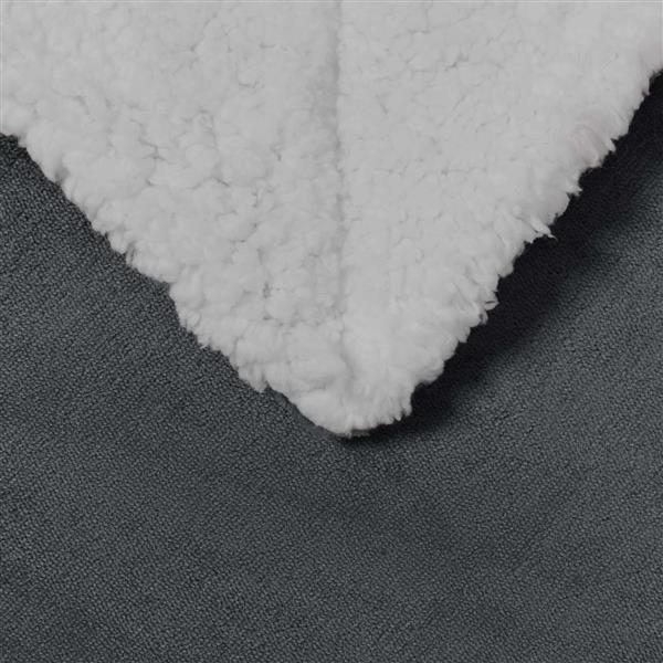 Grote foto vidaxl gooi deken donkergrijs 130 x 150 cm fleece huis en inrichting bedden