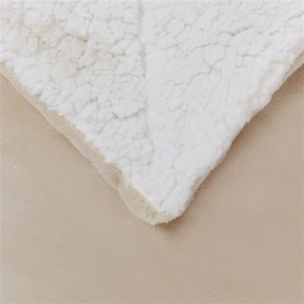 Grote foto vidaxl gooi deken beige 220 x 240 cm fleece huis en inrichting bedden