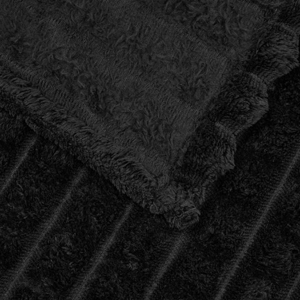 Grote foto vidaxl kleden 6 stuks zwart 270 x 240 cm fleece huis en inrichting bedden