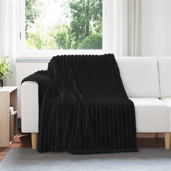 Grote foto vidaxl kleden 6 stuks zwart 200 x 150 cm fleece huis en inrichting bedden