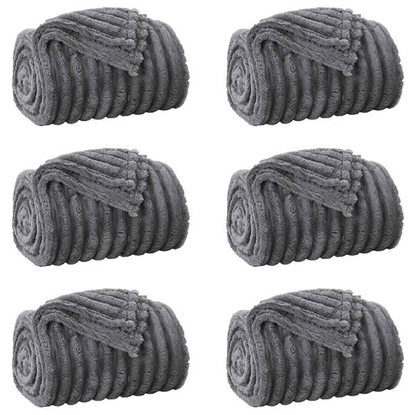 Grote foto vidaxl kleden 6 stuks donkergrijs 270 x 240 cm fleece huis en inrichting bedden