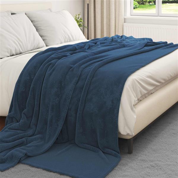 Grote foto vidaxl kleden 6 stuks marineblauw 220 x 240 cm fleece huis en inrichting bedden