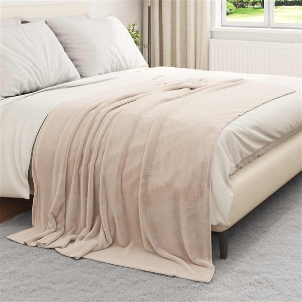 Grote foto vidaxl kleden 6 stuks beige 150 x 200 cm fleece huis en inrichting bedden
