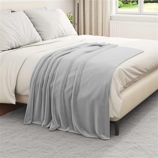 Grote foto vidaxl gooi deken grijs 130 x 150 cm fleece huis en inrichting bedden