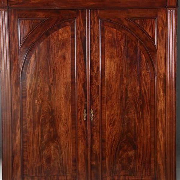 Grote foto antieke kasten bloemmahonie 2 deurskast neoclassicistisch ca 1800 no.840167 antiek en kunst stoelen en banken