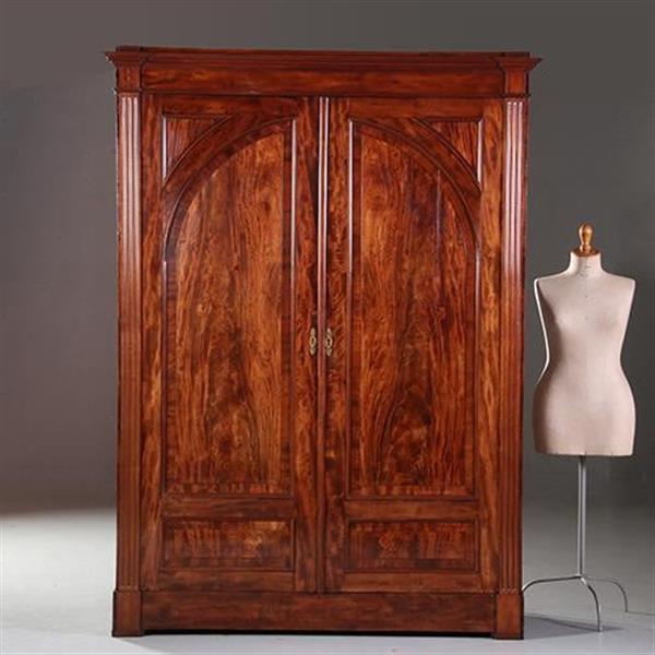 Grote foto antieke kasten bloemmahonie 2 deurskast neoclassicistisch ca 1800 no.840167 antiek en kunst stoelen en banken