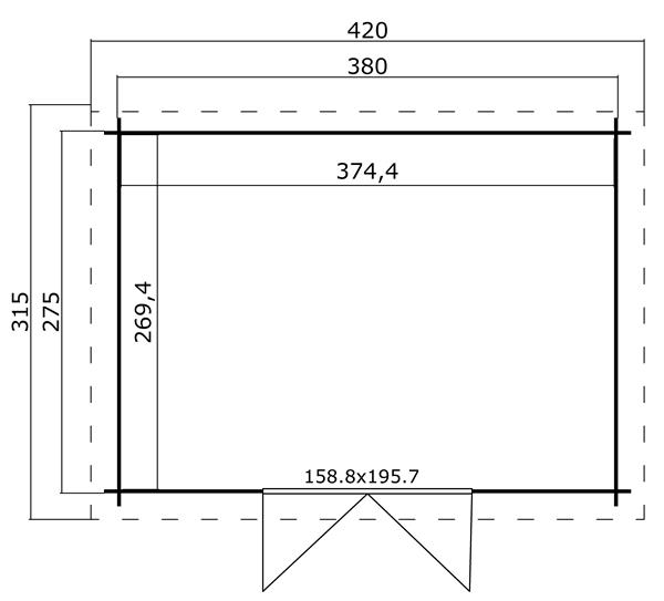 Grote foto blokhut mikkel 380x275 onbehandeld vuren tuin en terras tuinhuisjes en blokhutten