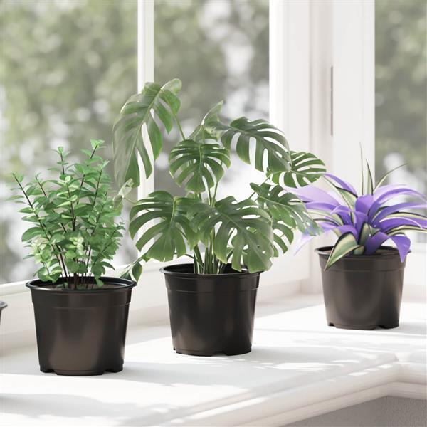 Grote foto vidaxl bloempot 100 pcs zwart 15 x 12.5 cm kunststof tuin en terras overige tuin en terras