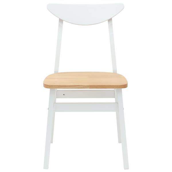 Grote foto vidaxl eettafelstoelen 2 pcs wit 42 x 47.5 x 81 cm massief rubberhout huis en inrichting stoelen