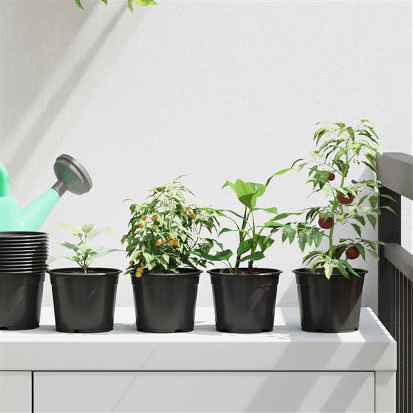 Grote foto vidaxl bloempot 100 pcs zwart 15 x 12.5 cm kunststof tuin en terras overige tuin en terras