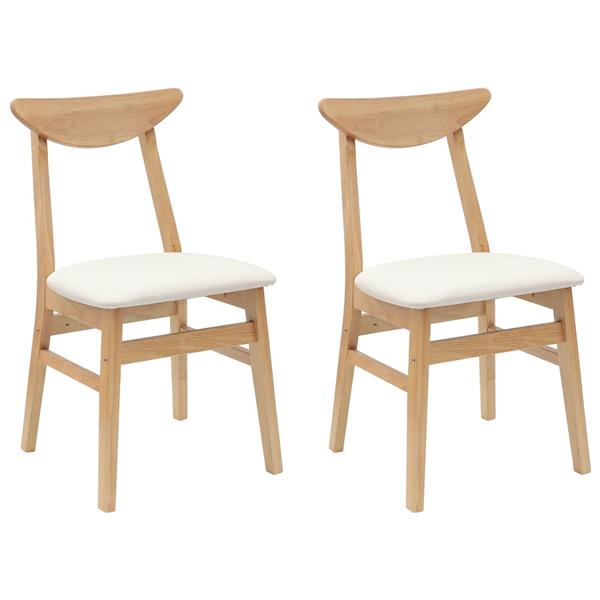 Grote foto vidaxl eettafelstoelen 2 pcs naturel 42 x 47.5 x 81 cm huis en inrichting stoelen