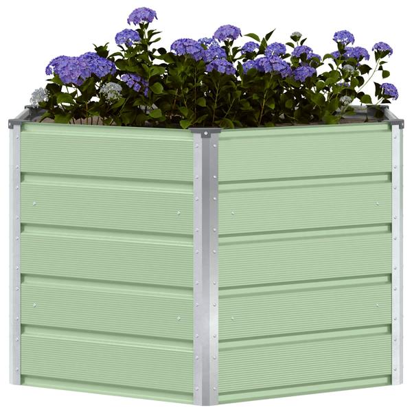 Grote foto vidaxl plantenbak pastel groen 129 x 129 x 75 cm staal tuin en terras overige tuin en terras