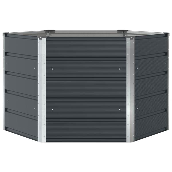 Grote foto vidaxl plantenbak antraciet 129 x 129 x 75 cm staal tuin en terras overige tuin en terras