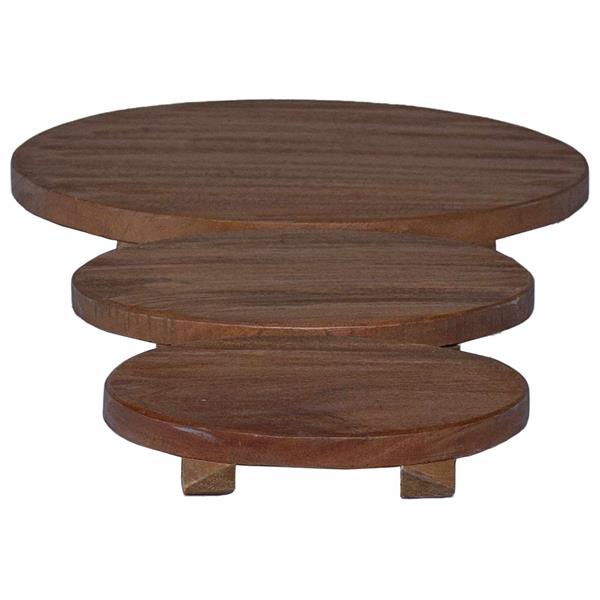 Grote foto vidaxl plant stool 3 pcs bruin mahoniehout tuin en terras overige tuin en terras