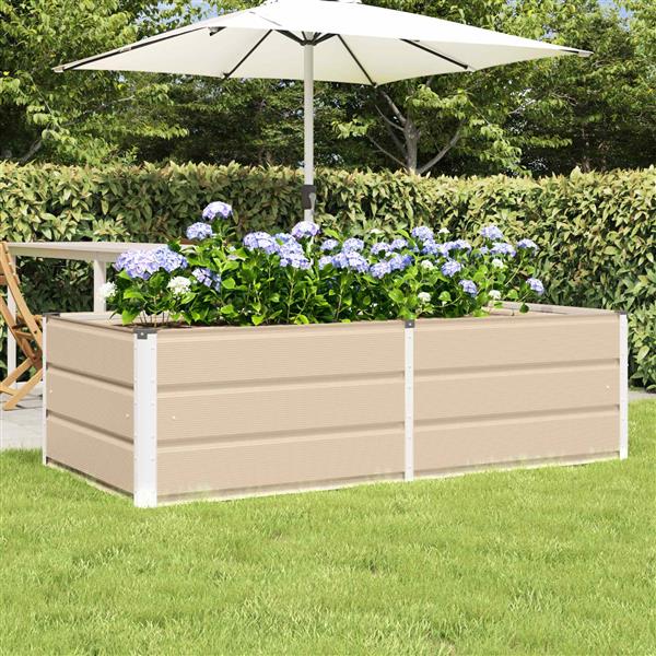 Grote foto vidaxl plantenbak ivoor 160 x 80 x 45 cm staal tuin en terras overige tuin en terras