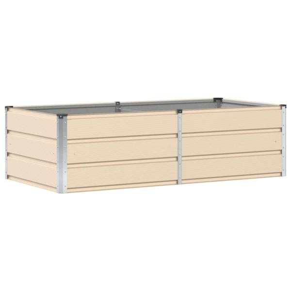 Grote foto vidaxl plantenbak ivoor 160 x 80 x 45 cm staal tuin en terras overige tuin en terras