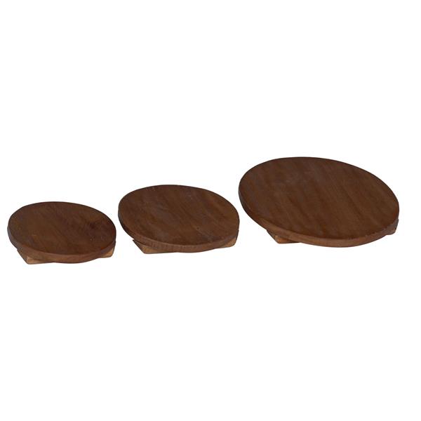 Grote foto vidaxl plant stool 3 pcs bruin mahoniehout tuin en terras overige tuin en terras