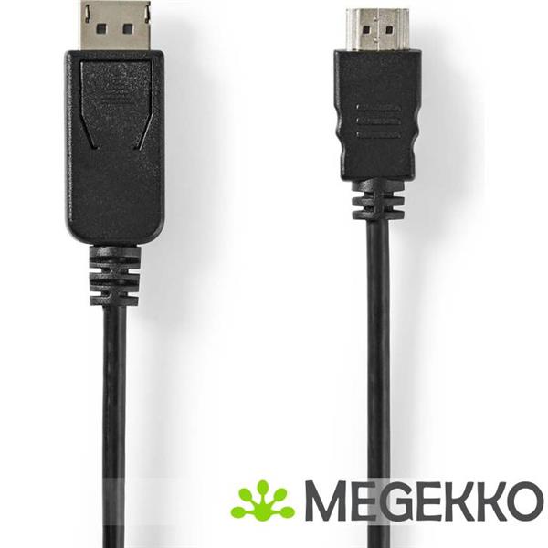 Grote foto displayport kabel displayport male hdmi male vernikkeld 2.00 m rond pvc zwart lab computers en software overige computers en software