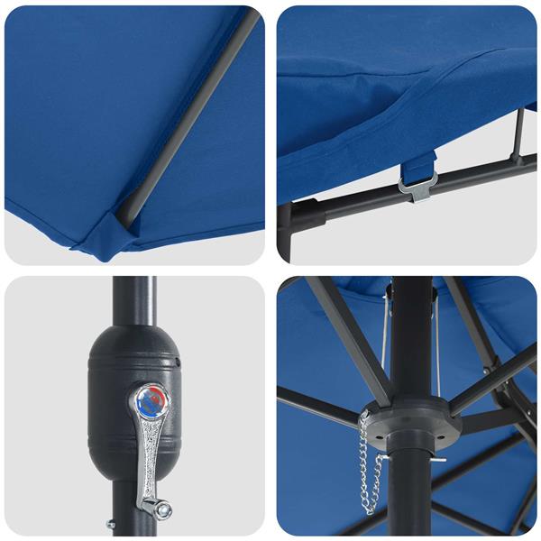 Grote foto vidaxl tuinparasol azurblauw 385 x 209 x 244 cm polyester tuin en terras overige tuin en terras