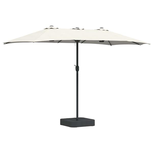 Grote foto vidaxl tuinparasol zand en antraciet 385 x 209 x 244 cm polyester tuin en terras overige tuin en terras