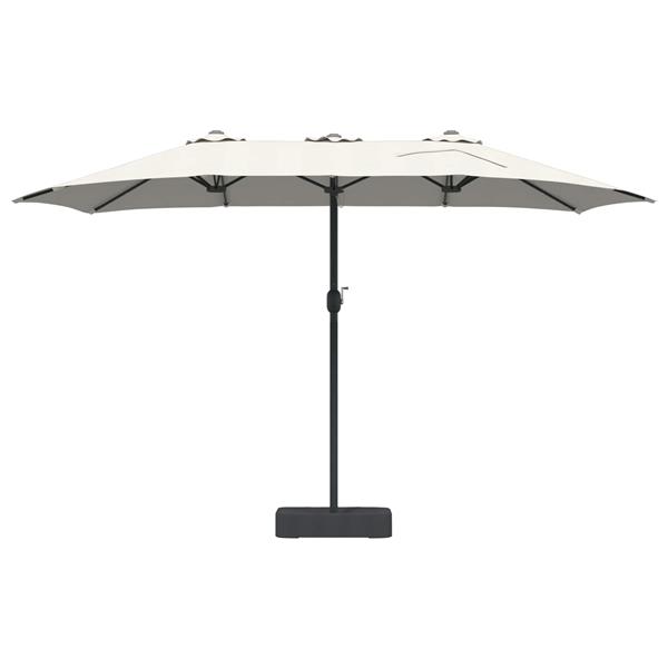Grote foto vidaxl tuinparasol zand en antraciet 385 x 209 x 244 cm polyester tuin en terras overige tuin en terras