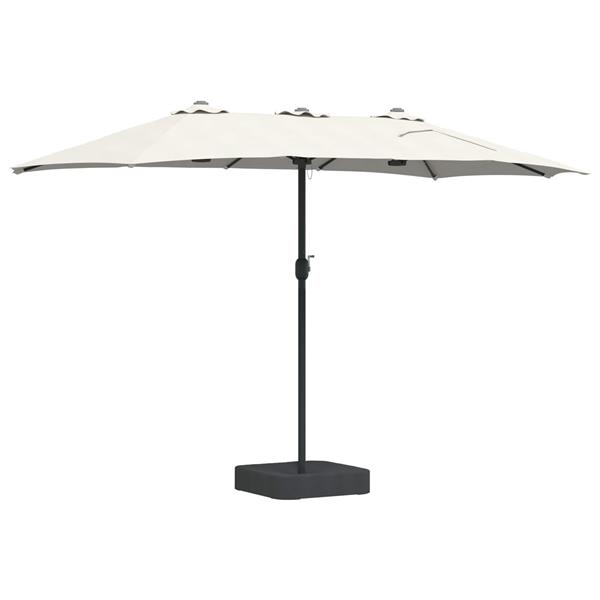 Grote foto vidaxl tuinparasol zand en antraciet 385 x 209 x 244 cm polyester tuin en terras overige tuin en terras